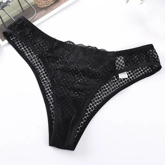 Women Sexy Lace Panties Low Waist Transparent Underwear Female G String Thong Comfortable Lingerie Temptation Intimates